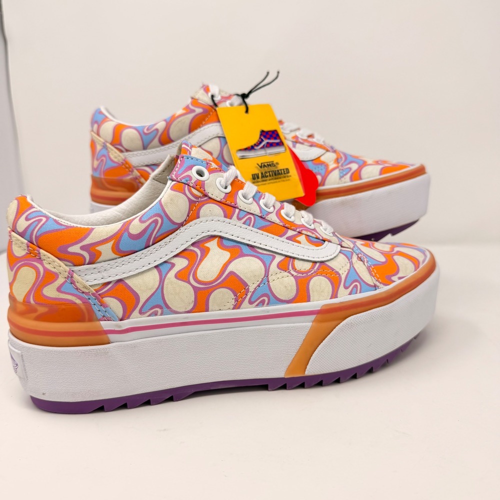 Vans Platform Old Skool Sneakers in Orange, Purple, Pink - Picture 9 of 16